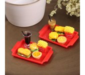 Juego de Mini hamburguesa en miniatura para casa de muñecas, comida rápida, cocina, 1 Juego A