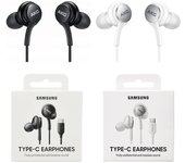 Auriculares para Galaxy Tipo C Auriculares Overseas Genuine Sound de AKG Auriculares con cable Compatible con radio FM Se pueden usar a través de una línea de radio en lugar de una negro