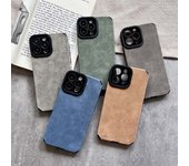 Funda de cuero PU Vintage para iPhone 14, 13, 12, 11 Pro Max, XS, XR, 7, 8 Plus, protección de cámara, funda de TPU a prueba de golpes iPhone 7 8 Plus gris oscuro