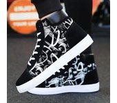 Zapatos de lona de caña alta para hombre, zapatos vulcanizados con cordones sólidos, zapatillas deportivas sin cordones, zapatos casuales para hombre, tenis masculinos para estudiantes 39