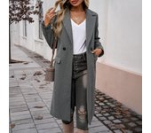 Chaqueta tipo cárdigan con solapa para mujer, nueva tendencia de otoño e invierno S albaricoque