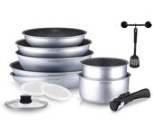 Batería de cocina - Arthur Martin - AM676S - 12 piezas - Aluminio - Antiadhésif - Poignée amovible