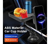 Plato de comedor para coche, portavasos plegable Universal, soporte para teléfono, bandeja de almacenamiento para aperitivos, bebidas, teléfonos móviles negro