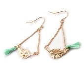 Les Trésors De Lily [N6275] - Boucles Créateur 'Navajos' doré rosé vert