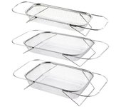 Cesta escurridora de fregadero de acero inoxidable, colador extensible para fregadero, cesta coladora para verduras, frutas, platos de pasta L