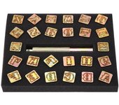 Juego de punzones de metal de 13 mm con diseño vintage, alfabeto, 26 letras, herramienta para troqueles y manualidades negro