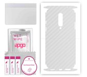 apgo Protective Skin Sticker for the back+sides compatible with OnePlus 8, Full Wrap Film, Foil, Vinyl - Pattern Transparent Carbon