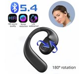 Auriculares inalámbricos TWS con Bluetooth 5,4, auriculares estéreo de alta fidelidad con clip para la oreja, auriculares deportivos impermeables con un solo gancho para la oreja, auriculares de negocios para Xiaomi y Huawei blanco