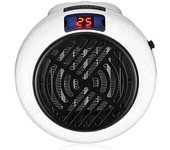 Mini calentador eléctrico portátil Calentador instantáneo Termostato de ventilador de baja potencia Termostato ajustable, adaptador giratorio Calentador eléctrico de oficina en casa 20x20x3cm