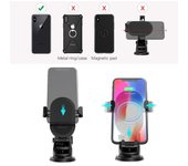 Dodocool 10W carga rápida cargador de coche inalámbrico soporte para teléfono con 2 soportes de ventilación tablero parabrisas negro