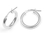Les Trésors De Lily [M9478] - Créoles Argent 'Maille Omega' argenté (rhodié) - 2 cm 3 mm plata
