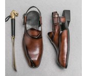 Zapatos de verano para hombre, transpirables, originales, nuevos, para conducir, zapatos sociales para hombre, sandalias de negocios a la moda, zapatillas, zapatos de jardín 38 negro