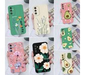 Para Samsung Galaxy M23 M32 M54 A31 A51 A71 A23 A14 A13 funda blanda para teléfono funda protectora cuadrada de silicona flor aguacate funda trasera para Galaxy Coque parachoques Samsung M13