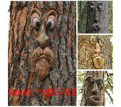 Escultura de cara de anciano divertida con árbol para exteriores, arte de jardín, decoración de jardín con cara de árbol caprichosa