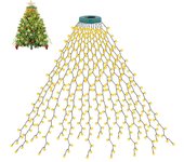 24V 400LED 280LED Cadena de luces de árbol de Navidad Decoración de árbol de Navidad Luz colorida Luz de cascada Árbol de Navidad al aire libre Iluminación de paisaje 8Strings 280LEDs&EU Plug amarillo