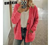 GMXIA Chaquetas y abrigos de manga larga para mujer, estilo vintage, informal, con estampado de celosía, otoño e invierno S blanco