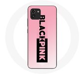 Coque pour Samsung Galaxy A03 Blackpink Groupe de K-pop Logo Noir Rose Fond Rose