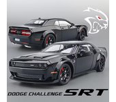 Nueva simulación 1:24 Dodge Challenger Hellcat Redeye Modelo de coche de aleación Sonido y luz Juguete para niños Regalo de cumpleaños Coche en miniatura blanco
