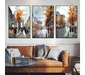 Pintura en lienzo de calle de ciudad abstracta Vintage, póster de paisaje para sala de estar, dormitorio, decoración de pared del hogar, imagen artística sin marco 40x60cm no frame naranja de la zanahoria