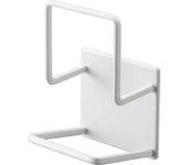 Yamazaki Jitsugyo - Soporte magnético para esponja, doble, blanco, aprox.. Portaesponjas de torre de 2 niveles, 6,5 x 6,3 x 11 cm, fácil de limpiar, 3280