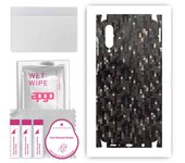apgo Protective Skin Sticker for the back+sides compatible with Samsung Galaxy A50s, Full Wrap Film, Foil, Vinyl - Pattern Carbon Black Pixel