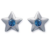 Les Trésors De Lily [J6037] - Boucles Argent 'Etoiles' bleu argenté - 8 mm azul