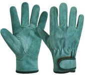 Guantes de trabajo de piel de vaca para exteriores, resistentes al fuego, antideslizantes, para soldar, jardinería, recolección y levantamiento de pesas.