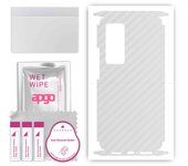 apgo Protective Skin Sticker for the back+sides compatible with Vivo X60 Pro 5G, Full Wrap Film, Foil, Vinyl - Pattern Transparent Carbon