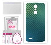 apgo Protective Skin Sticker for the back compatible with LG K8 (2017), Wrap Film, Foil, Vinyl - Pattern Carbon Chameleon CAKA1