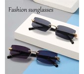 Gafas de sol rectangulares sin montura, modernas, para mujer y hombre, pequeñas, cuadradas, para verano, viajes, no polarizadas.