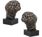 Pug - Dog statue, bust on stone base, sculpture, trophy for dog show by Art-Dog brand marrón