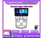 Radio del coche Carplay para Renault Logan 1 2004-2009 Android Reproductor de vídeo multimedia Navegación GPS WIFI 2 + 32GB 1+16GB
