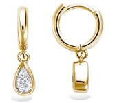 Les Trésors De Lily [R5147] - Criollas bañadas en oro 'Sissi' oro blanco - 8 mm - 6x4 mm blanco