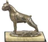 Boxer, German Boxer I - dog figurine, dog silhouette figurine, trophy for Art-Dog dog show exhibition marrón