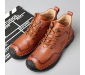38-48 Zapatos de cuero genuino para hombres Botas casuales Zapatos de cuero de negocios Oxfords genuinos Tamaño grande 38 marrón