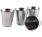 Vaso de chupito de acero inoxidable pulido de 70 ml, con funda de cuero, para whisky y vino, portátil. 905738
