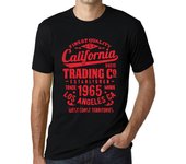 Camiseta vintage para hombre Camiseta gráfica California Trading 1965 Deep Black Red Text XS negro