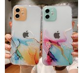Para Iphone 13 Acuarela Pintura Degradado Mármol Fundas de teléfono para Iphone 13 11 12 Pro Max Xs Xr Soft Shockproof Back Cover For iPhone XS Max
