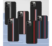 Funda de teléfono para Apple Iphone 14 11 13 Pro Max 12 Mini Xr 7 8 +Se 2020 Xs 6 6s Plus Sports Brand Rayas Silicona Negro Funda iPhone XR