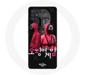 Funda para Samsung Galaxy A71 Squid Game Poster máscaras soldados Logo Coreano