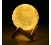 Lámpara de Luna Lámpara 3D Recargable con USB Lámpara de Noche, Lámpara de Luna Imprimé en 3D Lumière Táctil LED PLA 240mAh 15CM Blanco