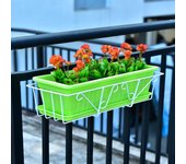Estante colgante, ganchos para cesta, balcón, planta suculenta, Mini soporte para maceta, estante de barandilla negro