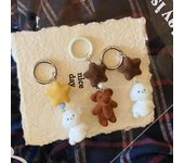 Llavero de oso de fieltro con forma de estrella, hecho a mano, con colgante de cachorro, estrella flocada, para Navidad Style 5