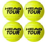 Pelotas de tenis Head Tour (Paquete de 4) One Size amarillo