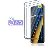 3 protectores de pantalla de vidrio templado transparente HD para POCO F3 F4 F5 F6 X3 X4 X5 X6 PRO M3 M4 M5 M6 M5S C40 C65 C75 GT funda protectora POCO C75 blanco