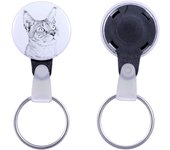 Chausie - handmade keychain with a cat portrait, purse charm, product of the Art-Dog brand.