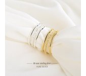 Anillo de tubo redondo esmerilado de plata S925: diseño  Tres vidas, tres mundos  para el dedo índice. RS530; 18# plata