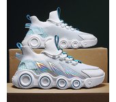 Novedad de verano, zapatillas de deporte para hombre, calcetines transpirables tejidos voladores, zapatos de moda para la boca, zapatos informales para correr con parte inferior de rueda caliente para hombre 39