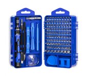 Juego de destornilladores de precisión 115 en 1, kit de herramientas de reparación de bricolaje para iPhone, computadora portátil, PC, reloj, gafas y otros dispositivos electrónicos azul
