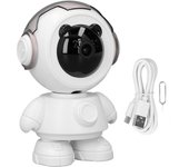 Cámara de seguridad inalámbrica 1080P con seguimiento automático, sensor de movimiento, visión nocturna, control por aplicación, forma de robot